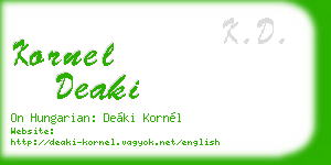 kornel deaki business card