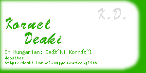 kornel deaki business card